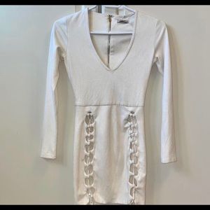 Oh Polly Tied and Gone to Heaven suede dress